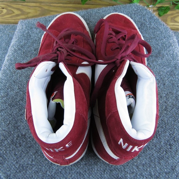 Nike Blazer Mid Team Men Sneaker Shoes Red Leather Lace Up Size 11 Medium - Picture 7 of 10